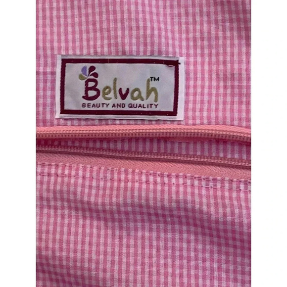 Belvah Beauty Quality Quilted Satiny Travel Garment Bag Isabel Embroidered Pink - Picture 14 of 16